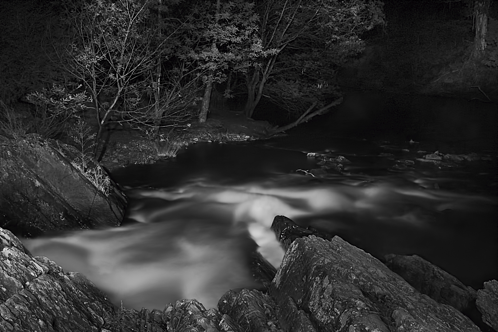 Rapids at night