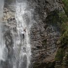 Rappelling the waterfall