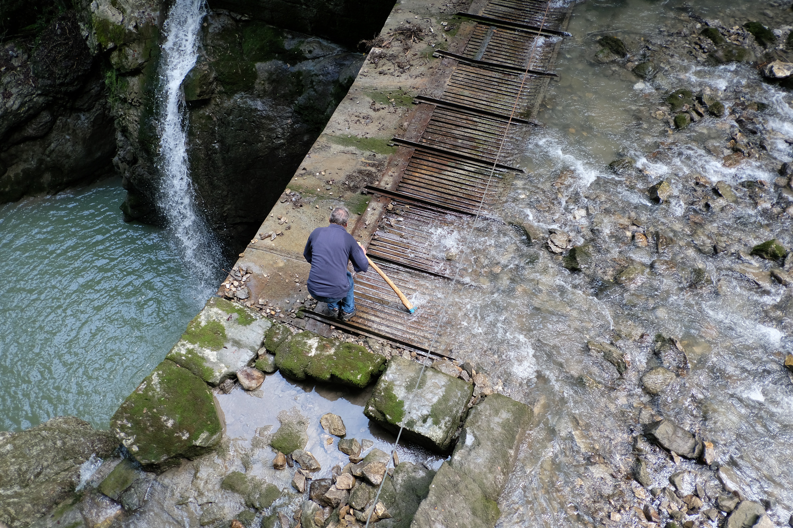 Rappenlochschlucht: der Arbeiter