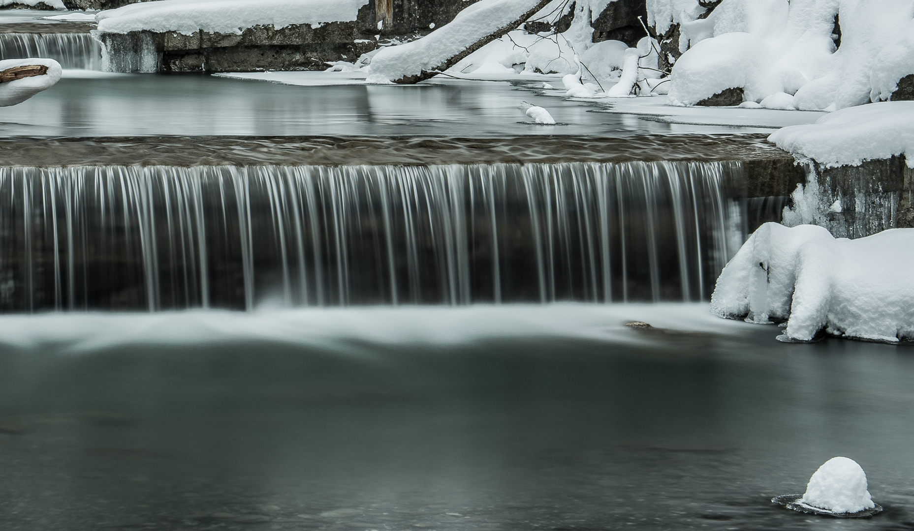 Rappenlochschlucht nach heftigem Schneefall