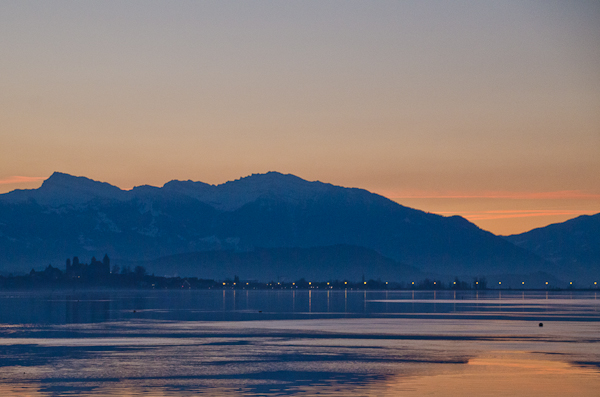 Rapperswil vor Sonnenaufgang