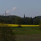 Rapsfeld Aprather Mühle mit Blick auf Düssel.