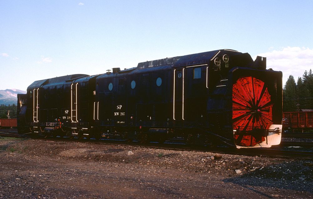 RARE Photo: Schneepflug-Set der Southern Pacific im Yard von Truckee, SP MW#205, SP MW#206