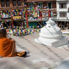 Rast am Stupa in Bodnath