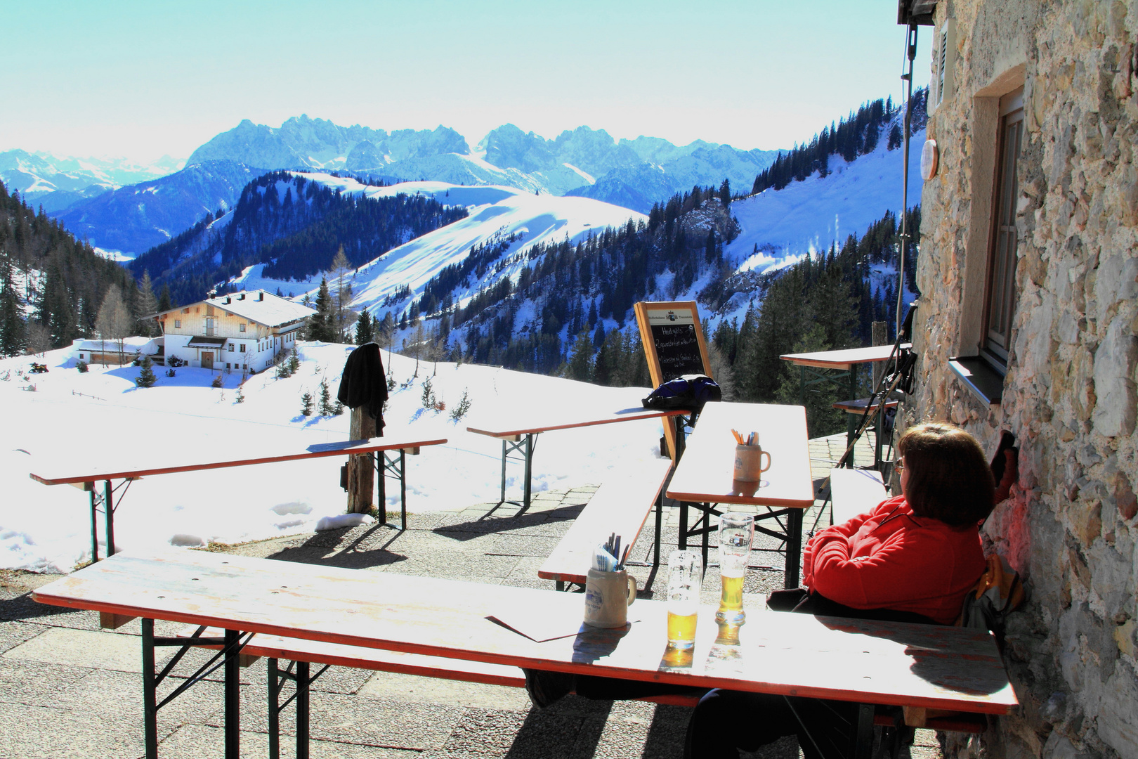 Rast auf der PrienerhütteHerrlicher Blick zum