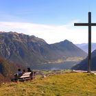 Rast beim Gipfelkreuz