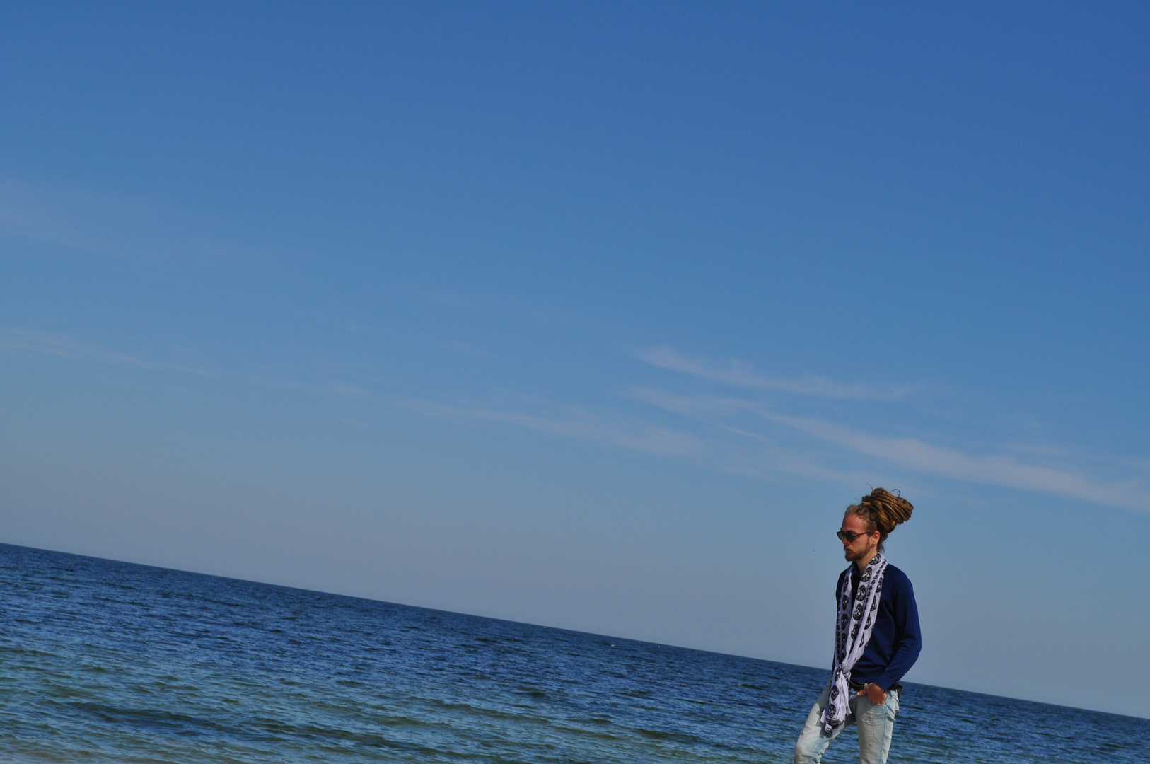 rasta man and sea