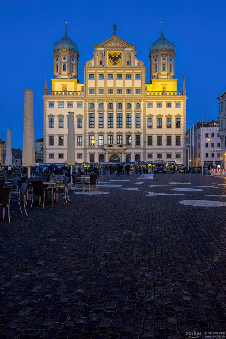 Rathaus Augsburg zur Blauen Stunde