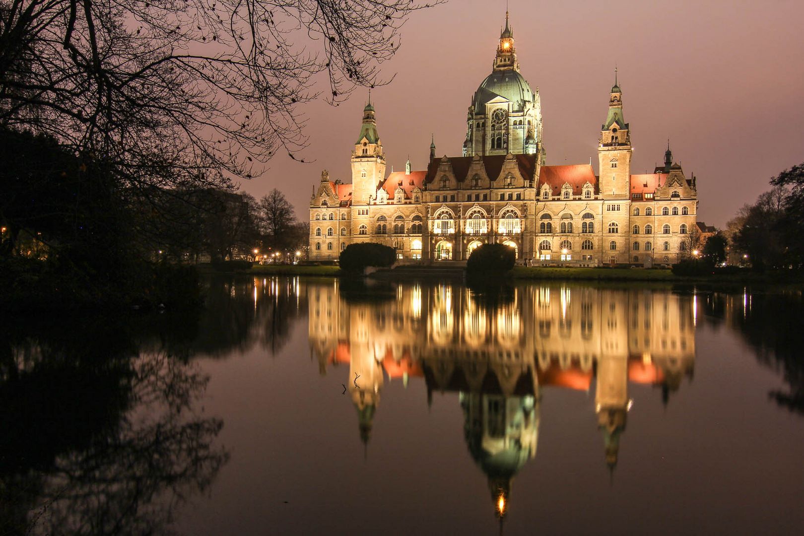 Rathaus Hannover bei Nacht