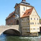 Rathaus in Bamberg in den Fluss gebaur