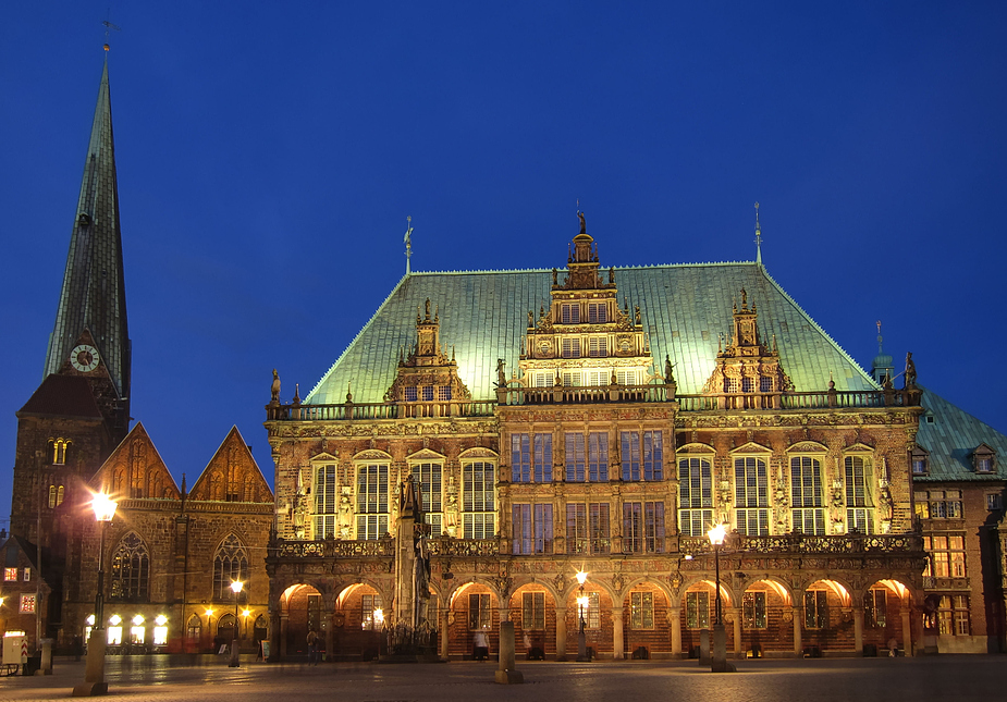 Rathaus in Bremen am Abend des 02.01.2012