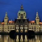 Rathaus in Hannover zur blauen Stunde