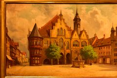 Rathaus in Hildesheim (Gemälde um 1850).             DSC_3766