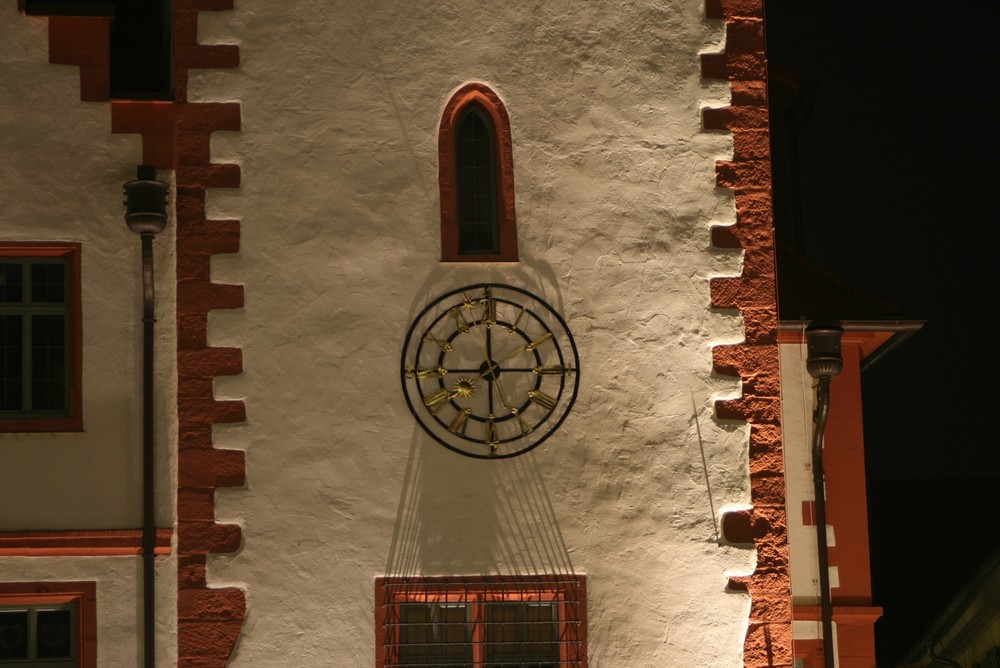 Rathaus Mosbach bei Nacht