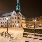 Rathaus Pirna bei Schneefall