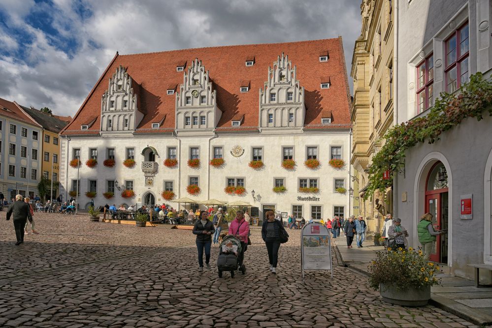 Rathaus Platz Meißen Altstadt