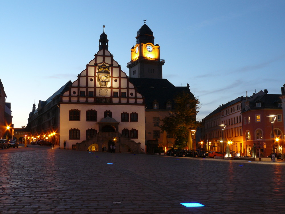 Rathaus Plauen bei Nacht