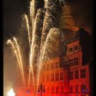 Rathaus Recklinghausen hinter Feuerwerk, 2