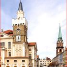 Rathaus und Kirchturm zu Löbau (Sachsen)