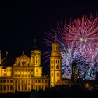 Rathaus und Perlachturm mit Feuerwerk