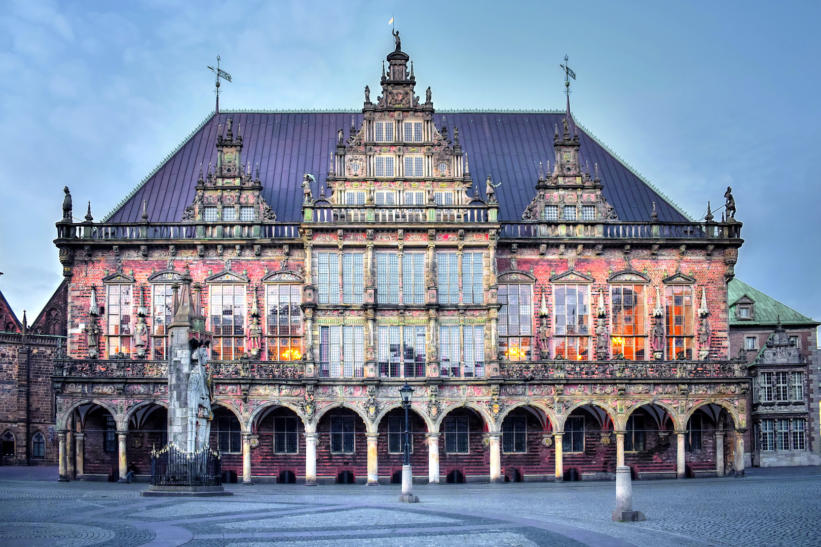 Rathaus und Roland in der Hansestadt Bremen