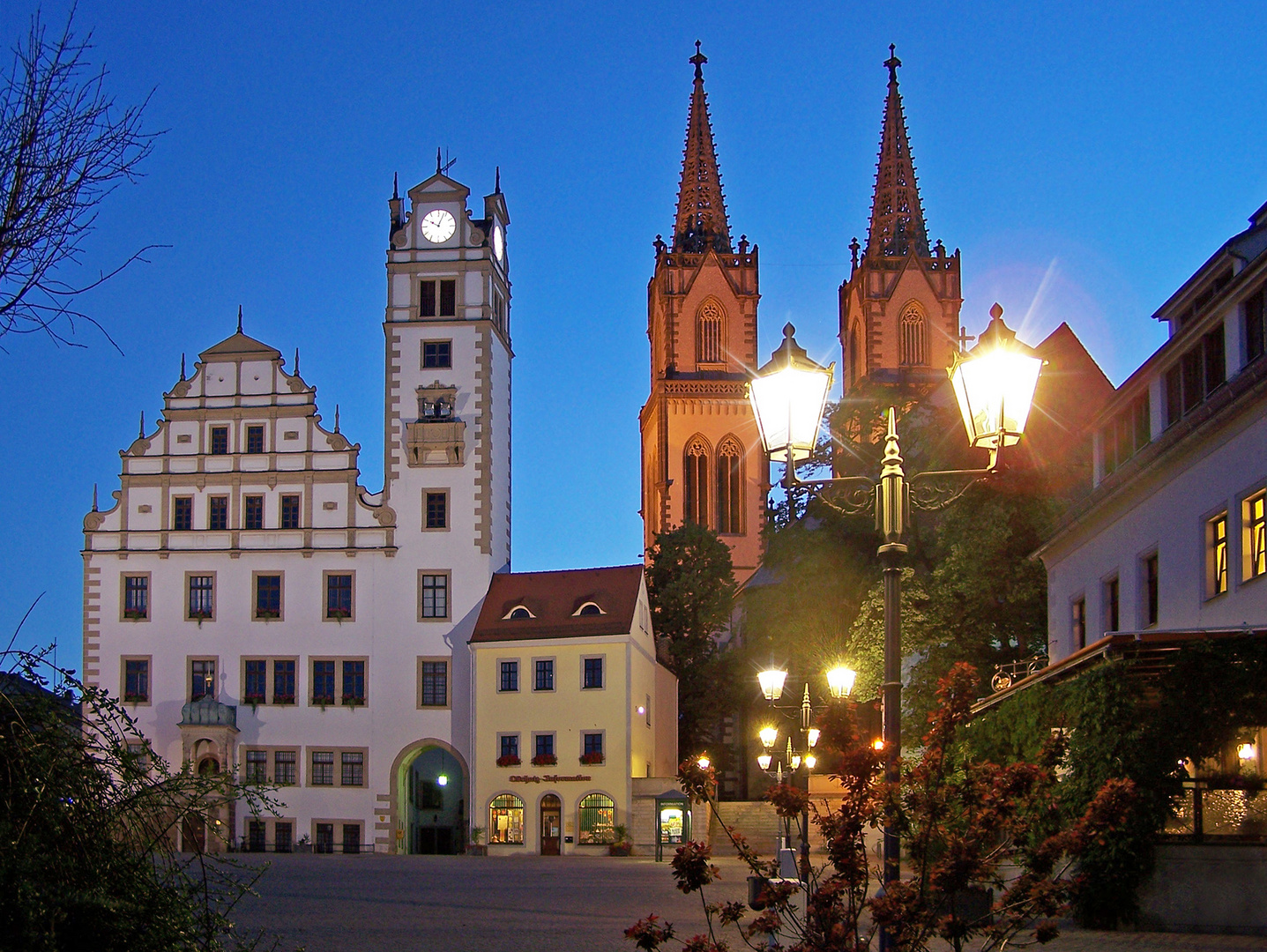 Rathaus und St.-Aegidien-Kirche zu Oschatz