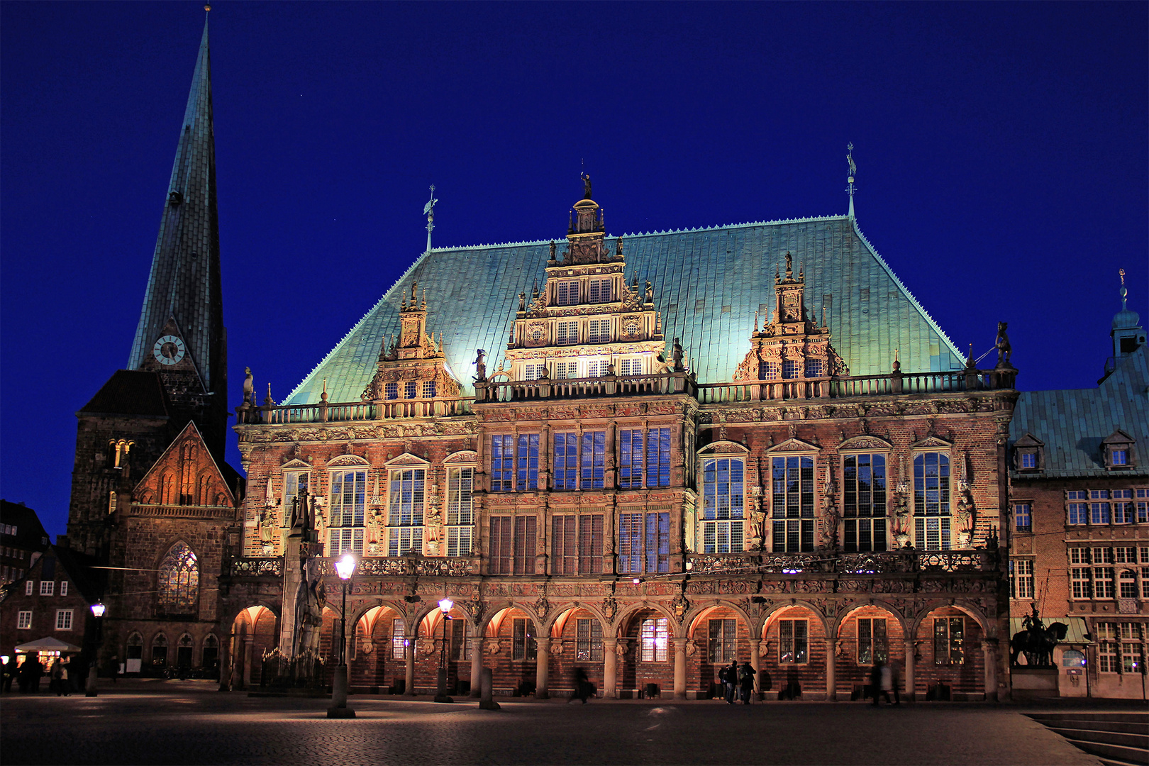 Rathaus von Bremen bei Nacht