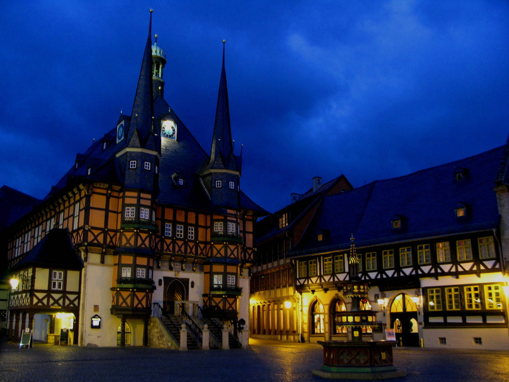 Rathaus Wernigerode zur Blauen Stunde