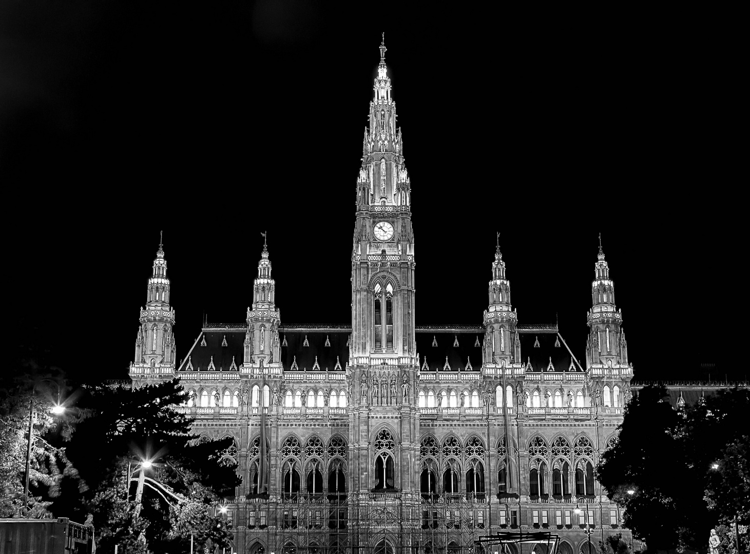 Rathaus Wien bei Nacht