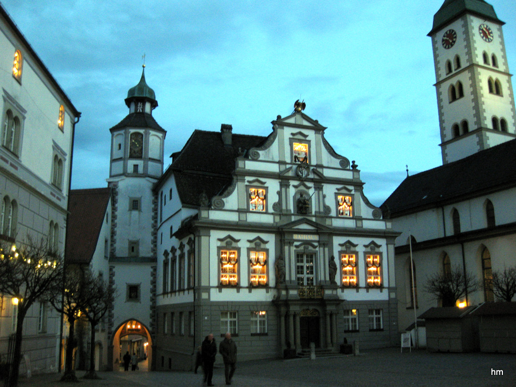 Rathauspatz Wangen am dritten Adventabend