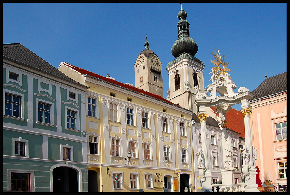 Rathausplatz in Krems-Stein - entzerrt