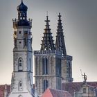 Rathausturm und Türme der Sankt-Jakobs-Kirche