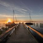 Ratzeburger See mit aufsteigender Sonne und aufsteigendem Nebel