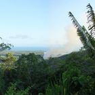 Rauch über der Mündung des Daintree. Alexandra Lookout, North Queensland