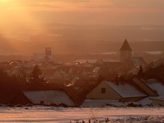 Rauchfähnchen beim Sonnenuntergang ...