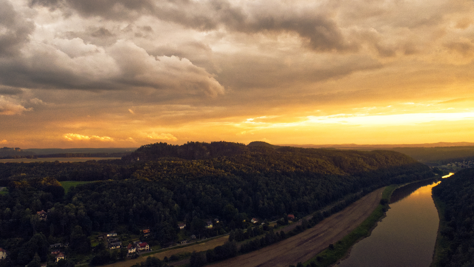 Rauenstein, Sächsische Schweiz, goldene Stunde