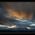 rayon de soleil au dessus de Belledonne au petit matin