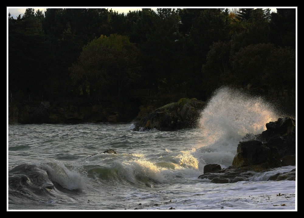 " Rayons de soleil dans la vague du soir "