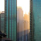 Rays between towers of Dubai Downtown