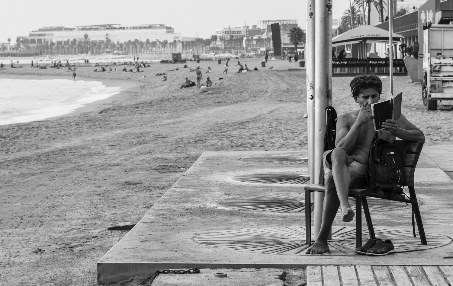 Reading at the beach