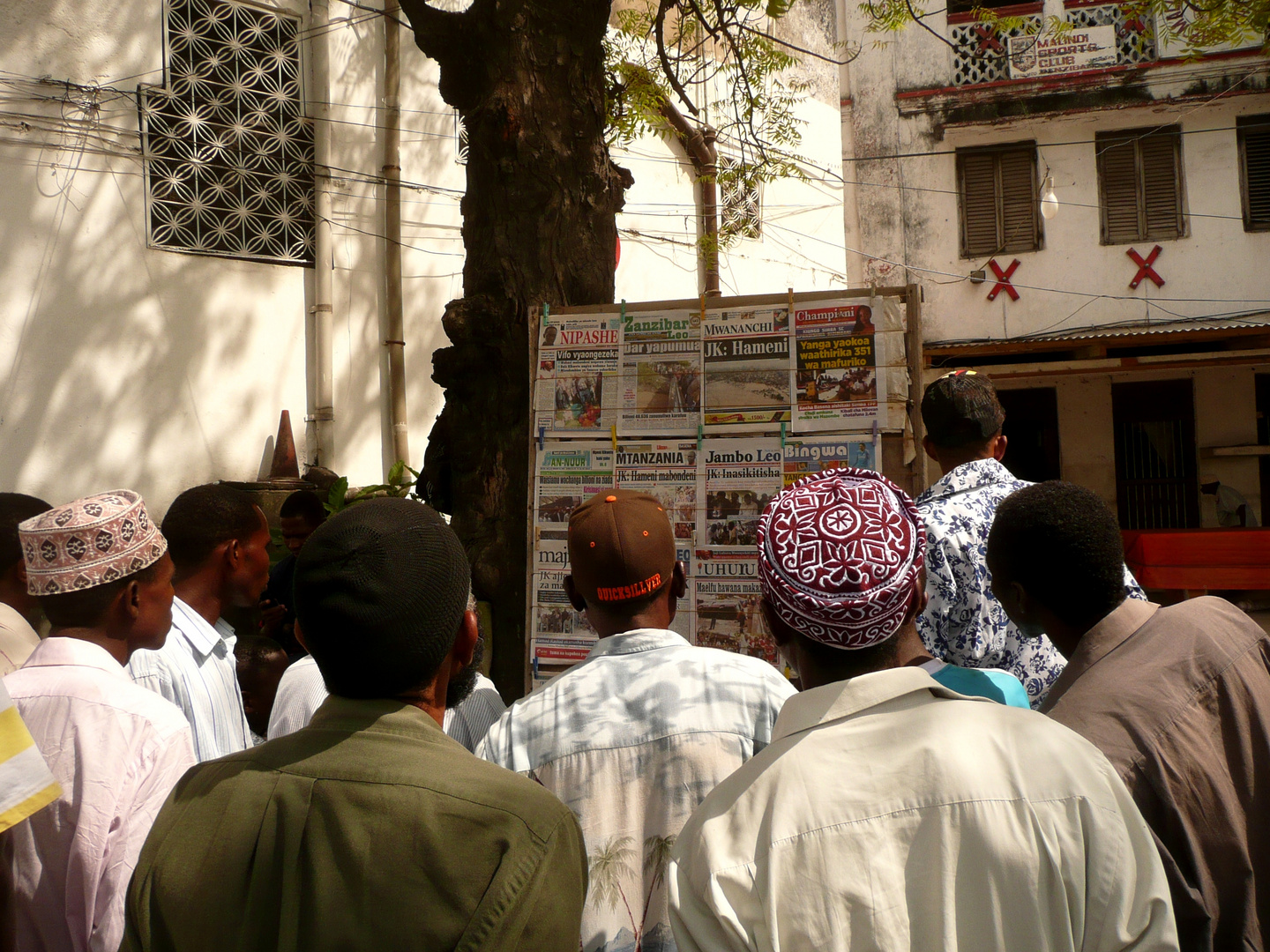 reading newspaper