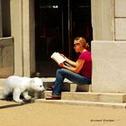 Reading to a friend