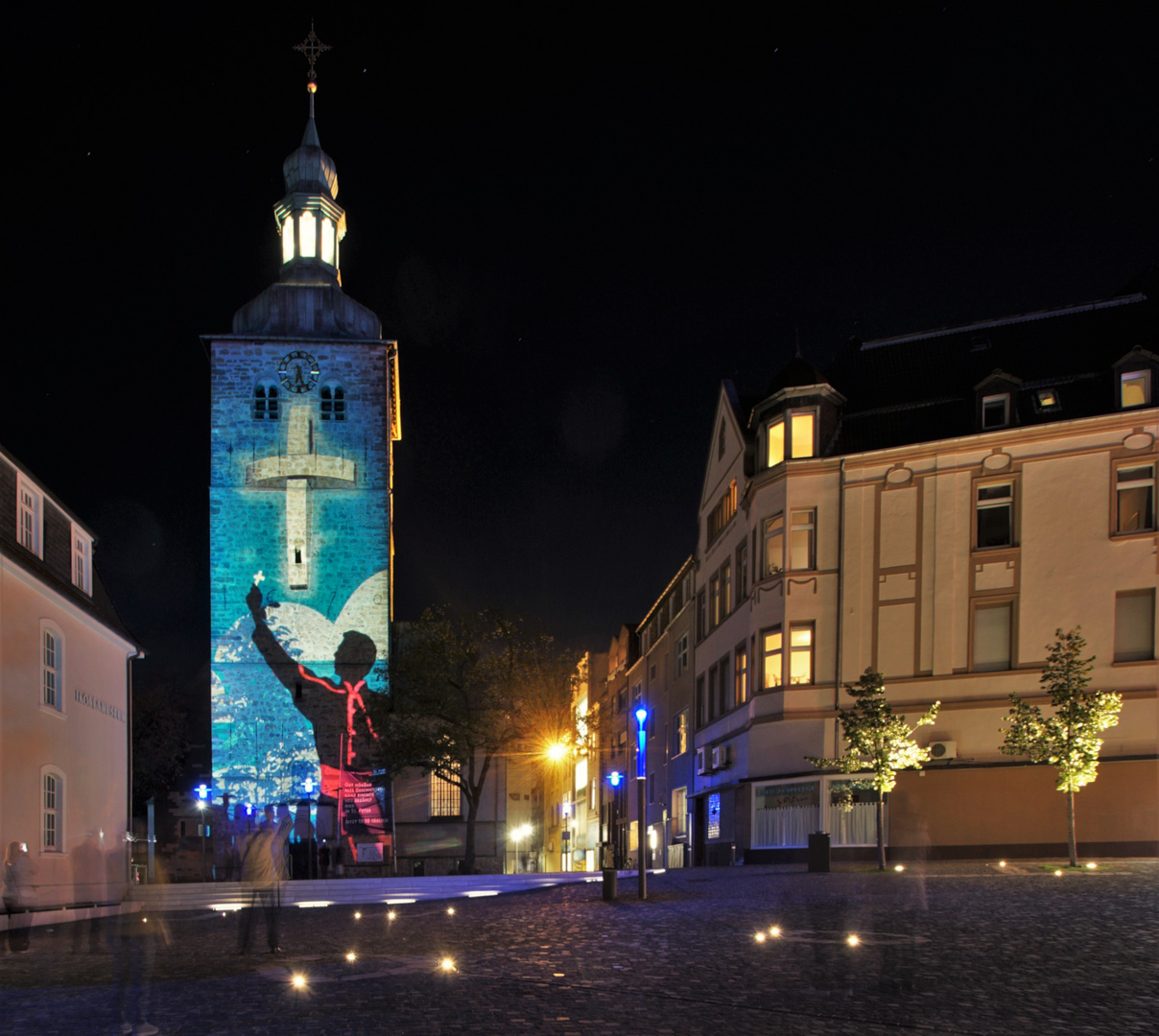 Recklinghausen leuchtet: Propsteikirche St Peter.