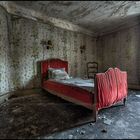 Red abandoned bed