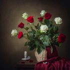Red and white roses