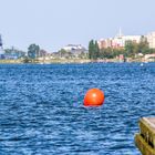 Red Ball in front of the skyline of Wilhelmshaven