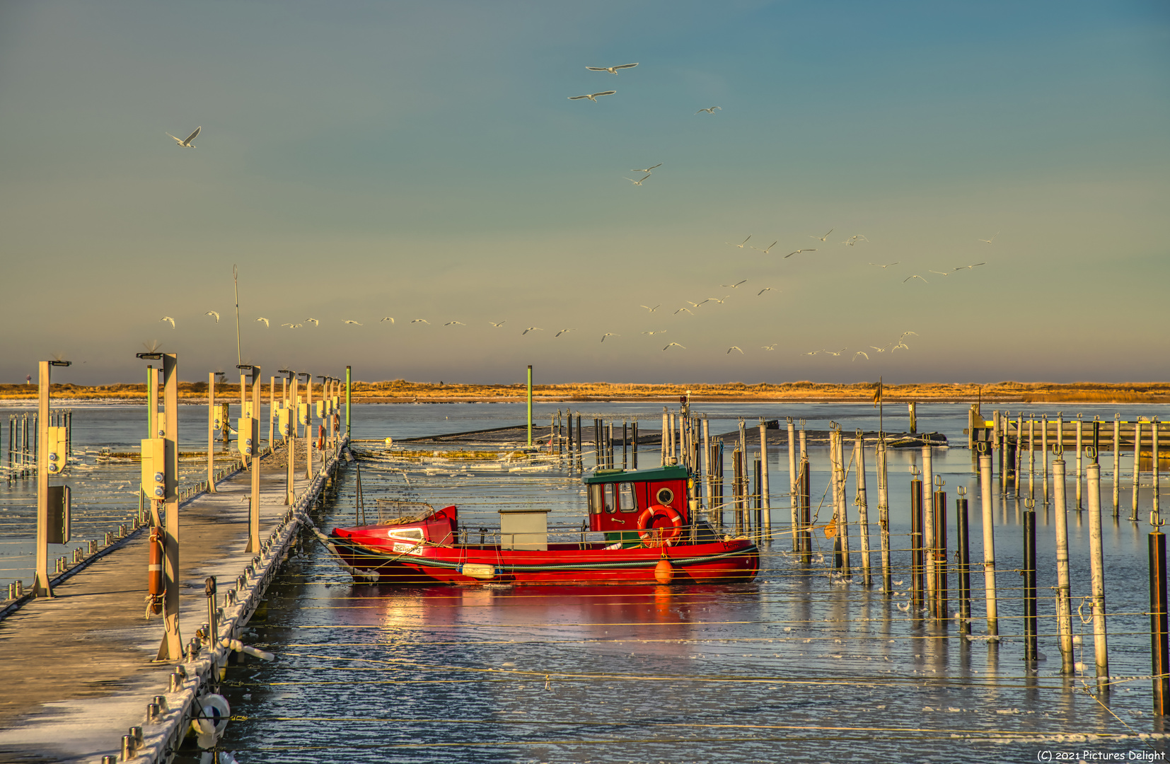 - Red Boat on Ice -