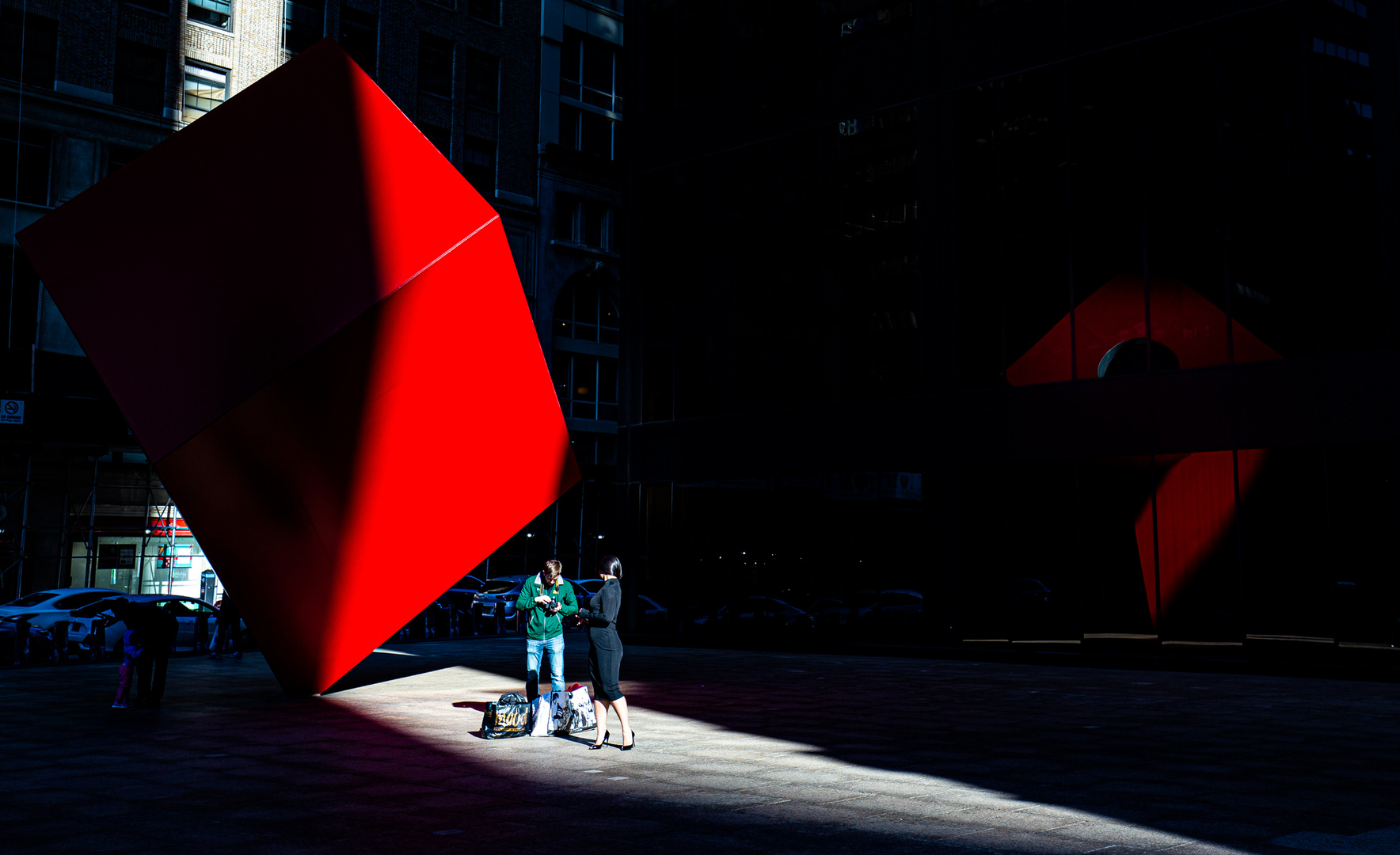 Red Cube Posing