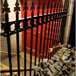 Red Door + Iron Fence