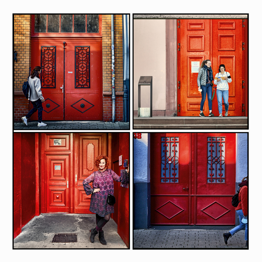 red doors & people